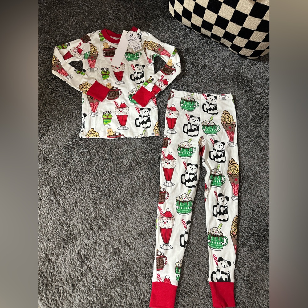 Honest Kids Pajama Set with Dessert and Panda Print